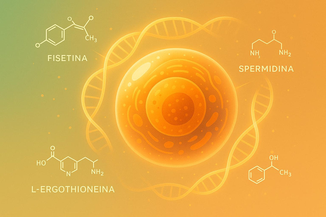 Longevità cellulare e telomeri: il potenziale di fisetina, spermidina e L-ergotioneina nella protezione dallo stress ossidativo e dall’invecchiamento precoce